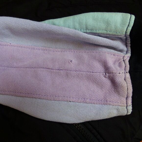 Hypland Sweatshirt Mens S Black Pastel Color Block Panels Pockets Crewneck 90s - Picture 14 of 15